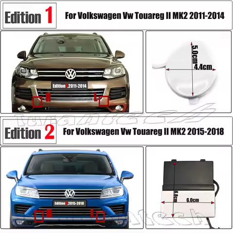 Front Tow Cover for 11-18 Vw Touareg II MK2 GLI GTD TDI V6 V8 GAS 3.0L 3.6L 4.0L 4.2L Towing Eye Hoo