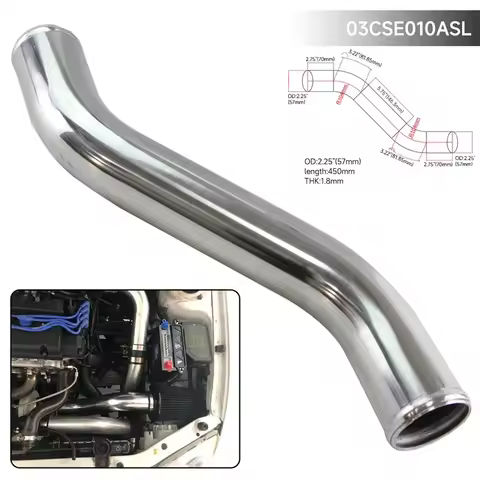 450mm L Aluminum Intake Intercooler Pipe Z/S Shape 40 Deg 57-63mm/2.25-2.5"