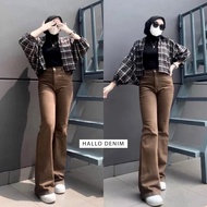 Highwaist Cutbray  Putih Jeans Wanita Kekinian - Celana Panjang Jeans Wanita Cutbray