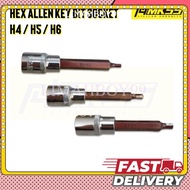 LIMAHBOY Hex Allen Key Bit Socket Tools 1/2" H4 H5 H6 EXTRA LONG HEX BIT SOCKET FOR DISC PLATE SCREW