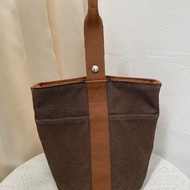 「JL精品代購」9新 Hermes 愛馬仕帆布菜籃包