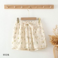 Nữ Cotton Nguyên Chất Muslin Đồ Ngủ Quần Short Mùa Hè Phần Mỏng Giữa Eo Thường Ngày Nhà Quần Ngắn Vậ