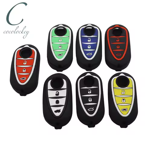 Cocolockey Silicone Key Cover Case For Alfa Romeo 4C Mito Giulietta Myth 159 GTO GTA Flip Remote Fob