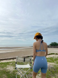 [LAGO Biker Short] - สี Blue Willow กางเกงออกกำลังกาย กางเกงกีฬา ขาสั้น