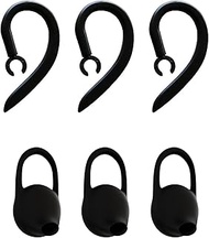 VSuRing Ear Hooks Eartips Kit 360° Rotatable Adjustable Soft Silicone Anti-Slip Sports Clamp Universal Bluetooth Headset Clips Earbuds Replacement for Newbee/Plantronics/TOORUN Black