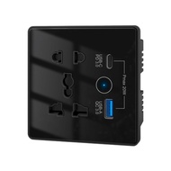 Tuya สวิตช์ปลั๊กสมาร์ทไวไฟ Pd/ QC3.0ชาร์จ USB เร็ว/ชนิด-C พอร์ตเอาต์เล็ตรองรับ Alexa Google Home EU 