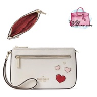 (STOCK CHECK REQUIRED)KATE SPADE VALENTINES DAY CAPSULE CONVERTIBLE HEART WRISTLET / SHOULDER BAG PARCHMENT MULTI KA613
