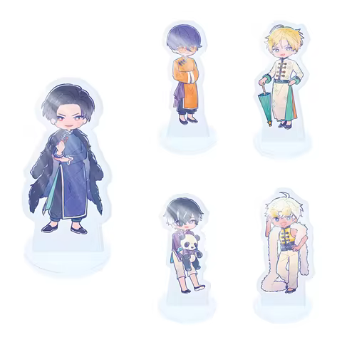 Anime Obey Me! 10cm Stand keychain Mammon Leviathan Satan Beelzebub Asmodeus Belphegor Model Plate D
