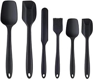 WGHJK Non-Stick Silicone Cream Spatula Scraper Spoon Oil Brush Heat-Resistant Spatulas Flexible Kitchen Utensils for Baking Cooking (Color : Black)