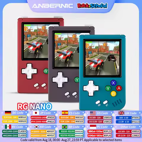 ANBERNIC RG Nano Pocket Retro Handheld Game Console Metal Shell 1.54" IPS Screen Linux 1050mAh Class