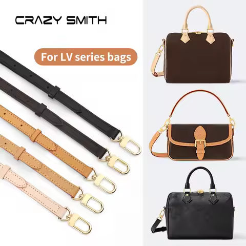CRAZYSMITH Leather Bag Strap Genuine Leather Shoulder Strap Universal for LV Strap Crossbody Replace