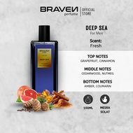 BRAVEN Code Eau De Parfum Perfume For Men Long Lasting Men's Fragrance Oil Deep Sea Fresh Smell 100m