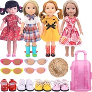 （MSSugar toy）Msugar Toys อุปกรณ์เสริมตุ๊กตาสีเดียวกันสำหรับ14.5นิ้ว Wellie Wisher Amp; 32-34ซม. Paola Reina ตุ๊กตาเสื้อผ้าแว่นตารองเท้ากระเป๋าเดินทาง
