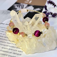 芭比Barbie/水晶手鍊/桃色虎眼/馬粉/白水晶