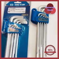 ประแจแอล King Tony หกเหลี่ยม เกรดSNCM-V 9ตัว หัวบอล-หัวตัด kingtony คุณภาพดี Generals Geek