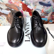 法國名牌LANVIN 黑色小羊皮真皮鞋上班西裝鞋 43號碼 超軟熟鞋踝
