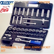 E032908 42PCS 1/2" 8MM-32MM EXPERT SOCKET RACHET EXTENSION BAR SLIDING T HANDLE SET