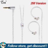 TRN A2 Earphone Cable With QDC/S/C Pin 3.5mm Silver Plated Replacement Headphones Wire Upgrade Earbu
