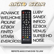 Stb Universal Lnw Akko Star / Remot Set Top Box Dvb-T2 Nce Infico Ez