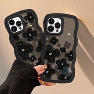 For Infinix Smart 6 Plus 6 HD 4 5 6 7 X657B X657C Zero 5G 2023 Zero 30 5G Black Camellia Flowers Wav