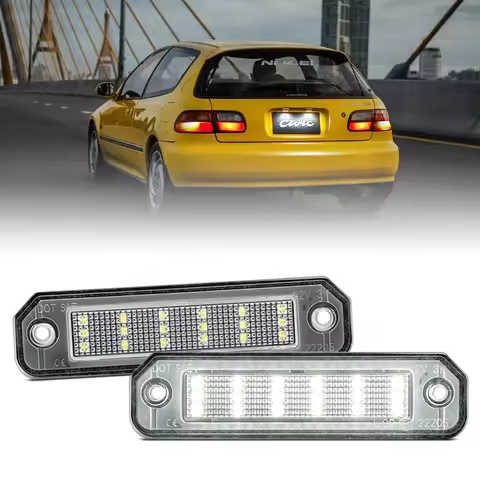 2Pcs For Honda Civic EJ EG EK CR-X Del Sol Integra SJ EK3 White LED Number License Plate Light