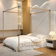 Solid Wood Canopy Bed Frame Post Queen Size Stainless Steel Bed Canopy Frame Poles Four Corner Bed Bracket Fit for Metal Bed Wood Bed Bedroom Decor