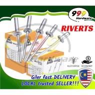 999 ACE BLIND RIVET 拔钉 (20PC) / RIVERTS / PAKU RIVET / RIVETER PAKU / RIBIT GUN / BESI HOLLOW / ALUMINUM HOLLOW