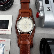 懷舊咖啡色皮革底托款錶帶 20mm 19mm 適用所有表款包括勞力士