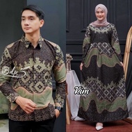 CODE U84G Maura Couple Sania Ruffle Batik Couple Latest Standard Jumbo Gamis