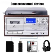 3 Speed Turntable Player AM FM Radio Bluetooth USB Cassette CD Gramophone Vinyl Records Player With 
