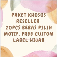 Paket Khusus Reseller isi 20 pcs Jilbab Segiempat Motif Terbaru 2023 Hijab Voal Premium Laser Cut