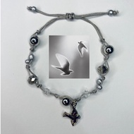 Hindia doves drawstring bracelet ‘25 | Jade rope bracelet | Hindia inspiration bracelet - Doves