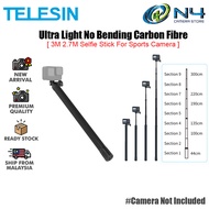 TELESIN Ultra Light No Bending Carbon Fibre 3M 2.7M Selfie Stick Extension Pole Rod For Sports Camer