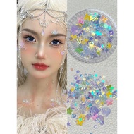 Spot Goods#Shell Eye Makeup Glitter Mermaid Face Stickers Accessories Children's Fish Scale Ancient 