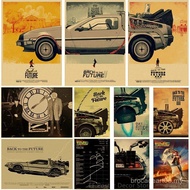 Nostalgic Printing Vintage Back To The Future 1 2 3 Movie Poster Prints Classic Film Home Room Art W