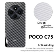 ฟิล์มหลัง สำหรับ POCO C75 ลายเคฟล่า กันรอย กันกระแทก