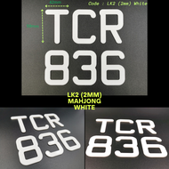 Mahjong Curve Crystal Car Number Plate RC-LK2 LK2 L88 L62 thin Lk2(2mm)/ Acrylic Font (Mahjong White