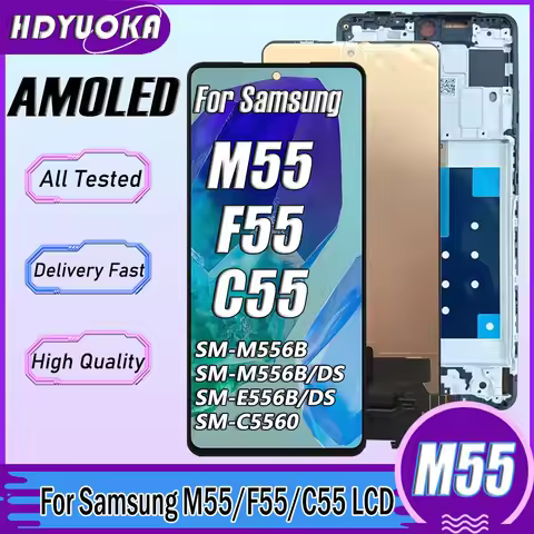 6.7" AMOLED LCD For Samsung M55 F55 C55 Lcd SM-M556B SM-E556B/DS SM-C5560 Display With Frame Touch S