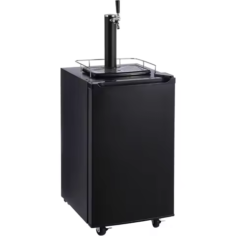Beer Kegerator One-key Barrel Beer Cooler Full-size Barrel Cooler with Shelves Stainless Steel Drip 