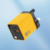 3 In 1 80W GaN Fast Charger With Retractable Type C Cable UK Plug  Charger Adapter For iPhone 17 Hua