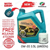 🇲🇾ORI SIRIM🔥 PERODUA FULLY 0W20 3.5L BEZZA AXIA MYVI ALZA ARUZ ATIVA 0W-20 ENGINE OIL SYNTHETIC 0W 2