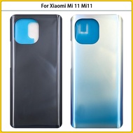 For Xiaomi Mi 11 M2011K2C M2011K2G Back Cover 3D Glass Panel Mi11 Rear Door Housing Case With Adhesi