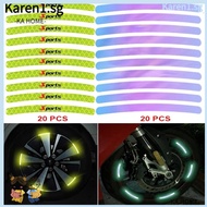KA 20pcs Motorcycle Wheel Sticker, Colorful Luminous Warning Car Wheel Hub, Night Driving Safely Reflective Sticker Universal Auto Moto Decor Car Bike