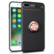 IPhone 8 PLUS Case iPhone 7 Plus Case Luxury สีสันโลหะแม่เหล็กแหวนซิลิโคนนุ่มฝาครอบเคสใส่โทรศัพท์