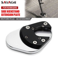PuraAutoRepair CNC Side Stand Shoes Flat Foot Extension Kickstand Pad For KAWASAKI NINJA 250R 300 65