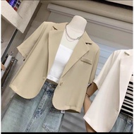 Short Sleeve Croptop Women's Vest THAV78 Korean Style Short Sleeve Blazer