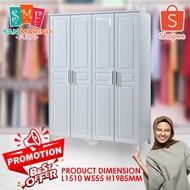 4 Door 5-Feet Swing Door Wardrobe / Wardrobe with Large hanging space / Almari Baju / Pintu Kaca / A