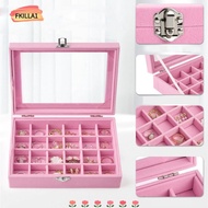 FKILLAONE Velvet Ring Box Tray, Portable Multi-function Jewellery Organiser Storage, Dustproof Deskt