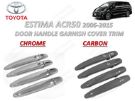 Toyota Estima ACR50 2006-2015 Door Handle Garnish Cover Trim Carbon Chrome