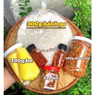 Combo Bánh Tráng Phơi Sương Top Mở Muối Tép Hành Siêu Bơ+sốt tắc+ớt rim -300g Bánh tráng